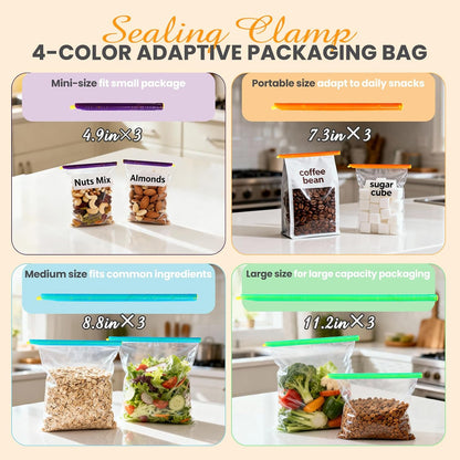Slide-On Bag Clips, 20 Pack Food Sealing Clips for Chips
