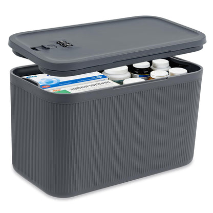 Lockable Storage Box, Small Lock Box with Combination Code for Phone/Medicine Safe/Food Home/Refrigerator/Office/Personal Items/Travel/Gift,9.25 x 5.04 x 3.62’’