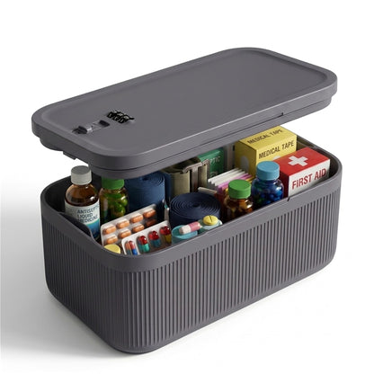 Medicine Lock Box with Combination Lock, 2L Lockable Storage Box for Medication, Pills & First Aid Supplies, Box with Lock for Home, Fridge, Dorm, Office, Snacks, Phones