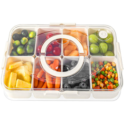 LUXEAR Snackle Box Container Dishwasher Safe Divided Serving Tray with Lid