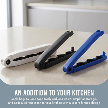 LINDEN SWEDEN Twixit Mega Bag Clip - Keep Food Fresh, Prevent Spillage - Great for Storage and Organization - Microwave, Freezer and Dishwasher-Safe - BPA-Free, Black