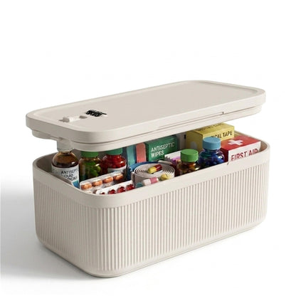 Medicine Lock Box with Combination Lock, 2L Lockable Storage Box for Medication, Pills & First Aid Supplies, Box with Lock for Home, Fridge, Dorm, Office, Snacks, Phones