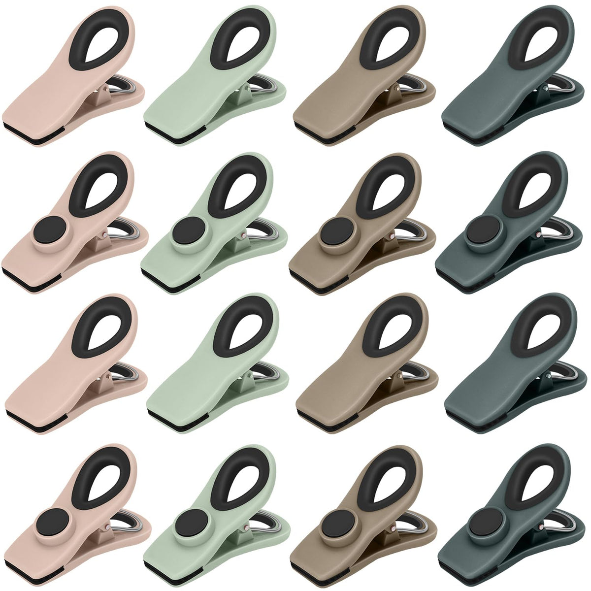 TACGEA Chip Clips, Magnetic Chip Bag Clips for Food Storage, 12 Pack, Gray