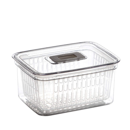 BINO | Produce Saver - 15.2 Cup/3.6L | Fridge Storage Containers for Fruits and Vegetables | Vegetable Storage with Adjustable Air Vent, Removable Basket | BPA-Free Fridge Organizers and Storage