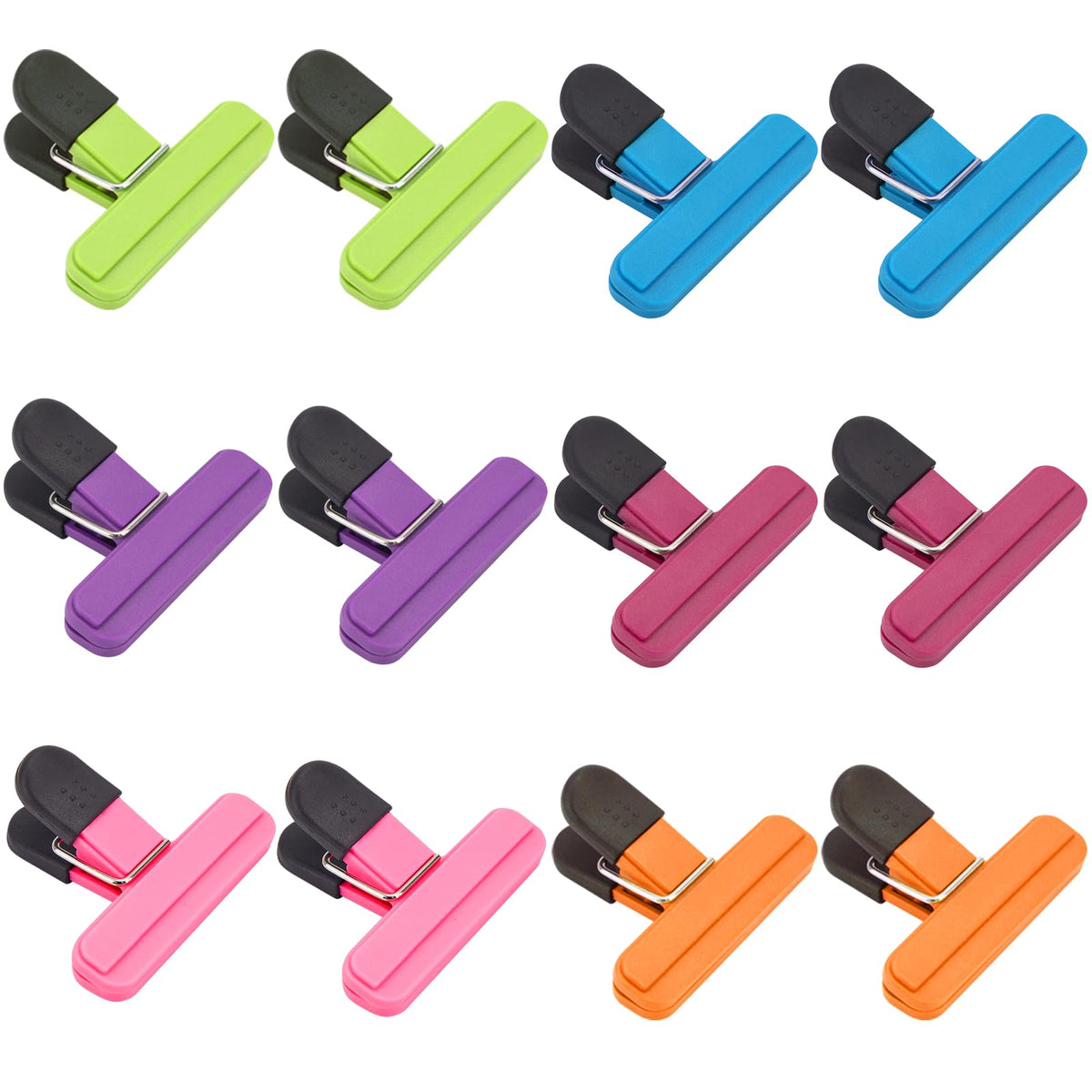 OWLKELA 6 Pcs Chip Clips,6 inch x 3.4 inch, Multicolor