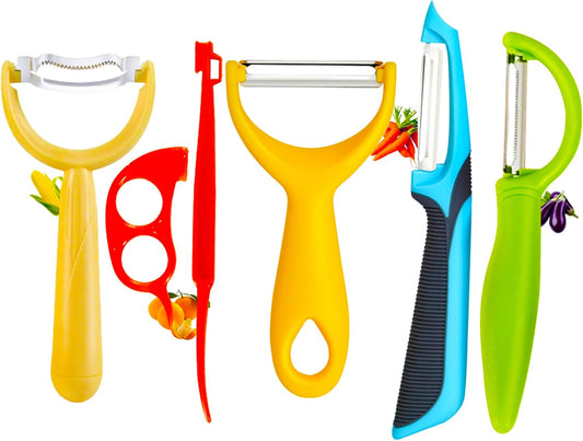 Carrot Peelers, Kitchen Vegetable Peeler Setfor Veggie & Fruit 6 Pcs