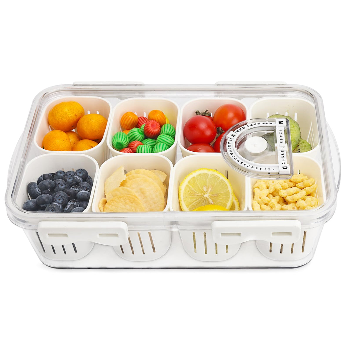 2 Pcs Salad Bar Containers for Fridge with Lid, Fruit Storage Veggie Tray