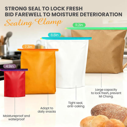 Slide-On Bag Clips, 20 Pack Food Sealing Clips for Chips