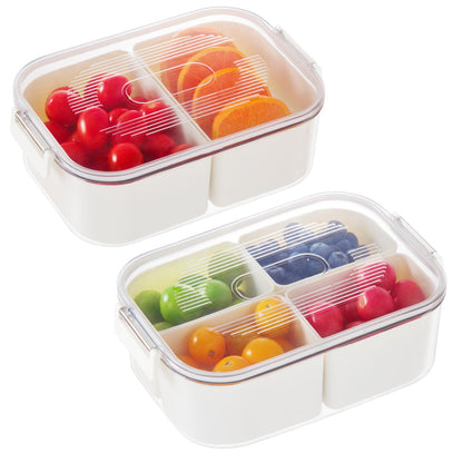 LUXEAR Snackle Box Container Dishwasher Safe Divided Serving Tray with Lid