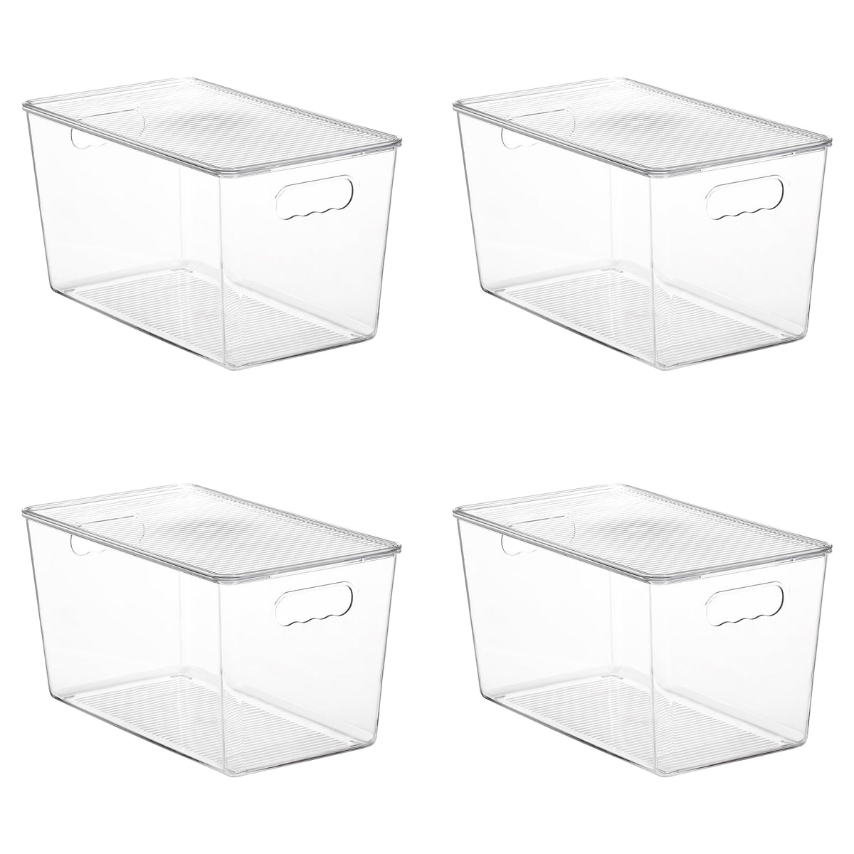 Vtopmart 6 Pack Clear Stackable Storage Bins with Lids and Handles, Large
