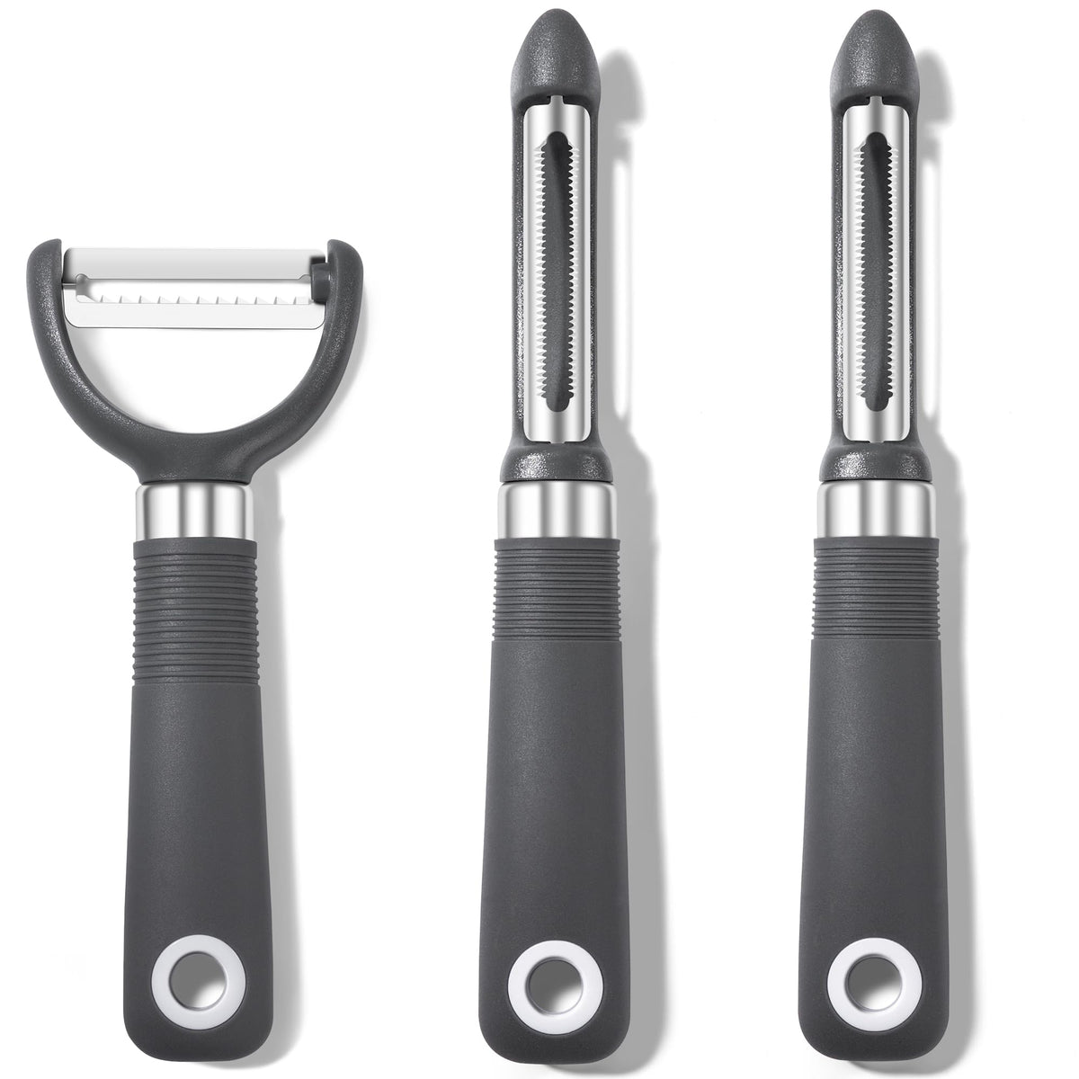 Rainspire 3-Piece Peeler Set, Premium Swivel Vegetable Peeler, Kitchen Gadgets Apple Peeler Potato Peeler Veggie Peeler Fruit Peeler, Dishwasher Safe Kitchen Accessories, Black