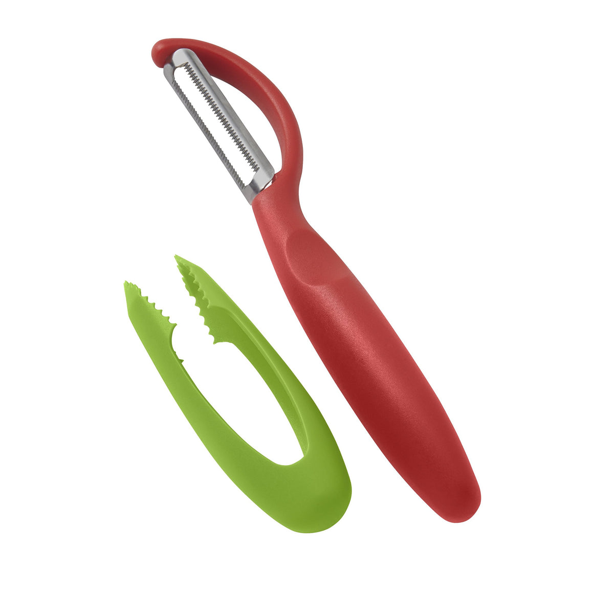 Kuhn Rikon Serrated Piranha “Swivel” Peeler 7.25” Red