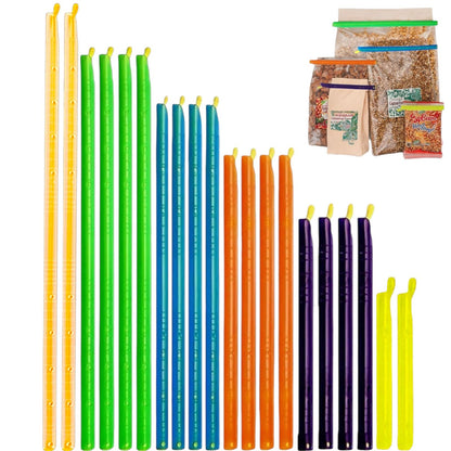 21-Sticks Bag Sealer Stick, 5 Diffrent Sizes, Chip Clips, Stay Fresh Bag Sealer Sticks, Keeps Food Bags Airtight Watertight & Food Fresh Longer