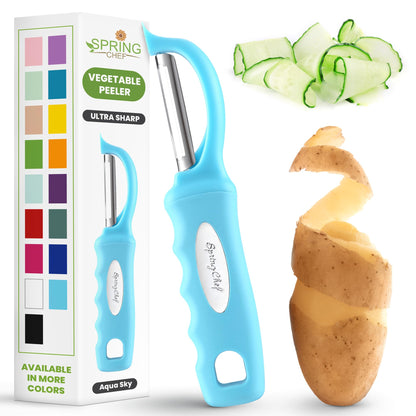 Spring Chef Swivel Potato Peeler for Kitchen with Ergonomic Handle, White