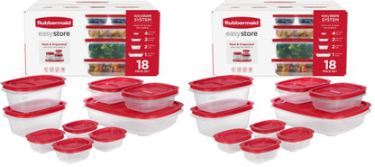 Rubbermaid EasyStore Large Containers, 18-Piece Set, Food Storage Containers with Lids