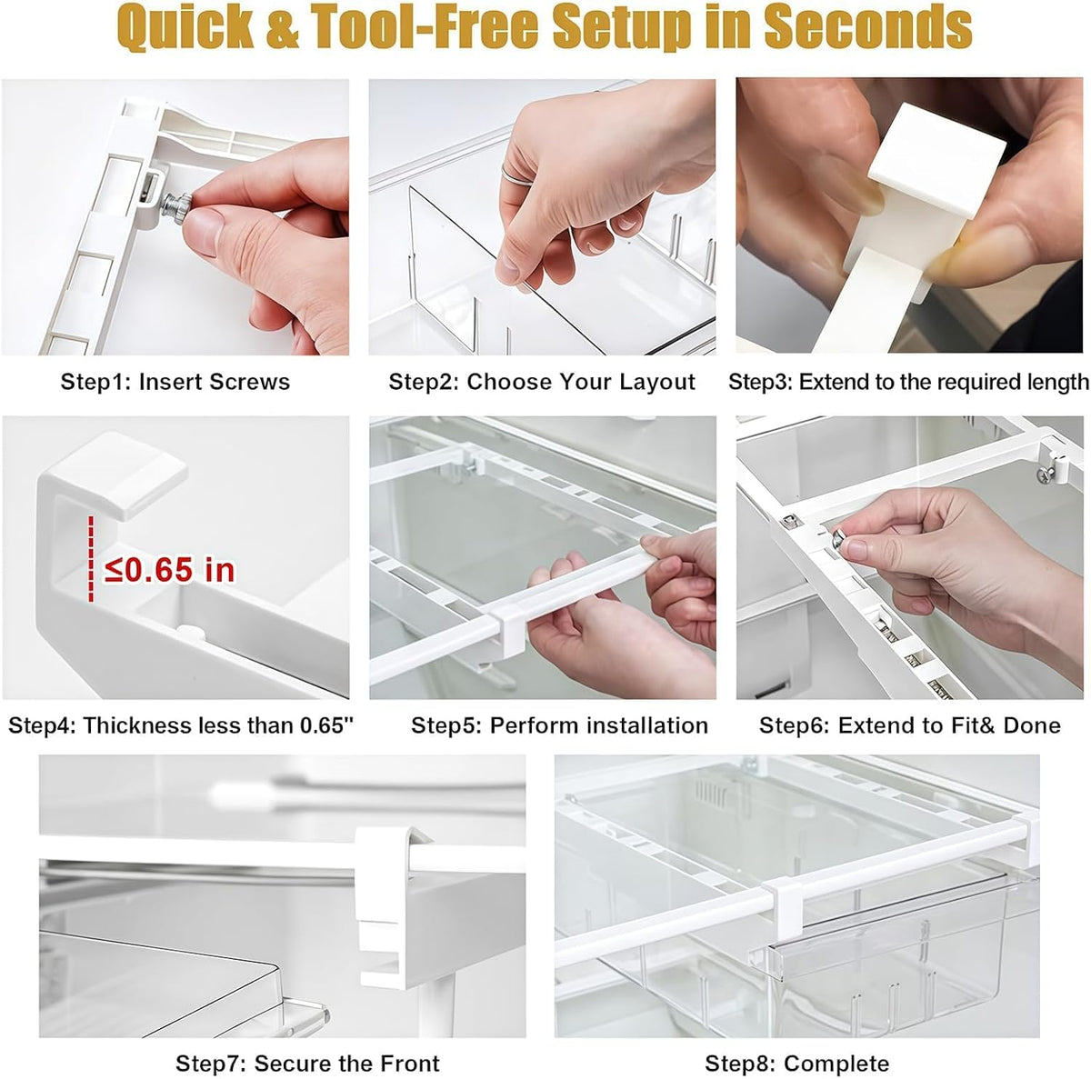 Refrigerator Organizers Storage Fridge Drawer, Storage Containers - 2pc(S)