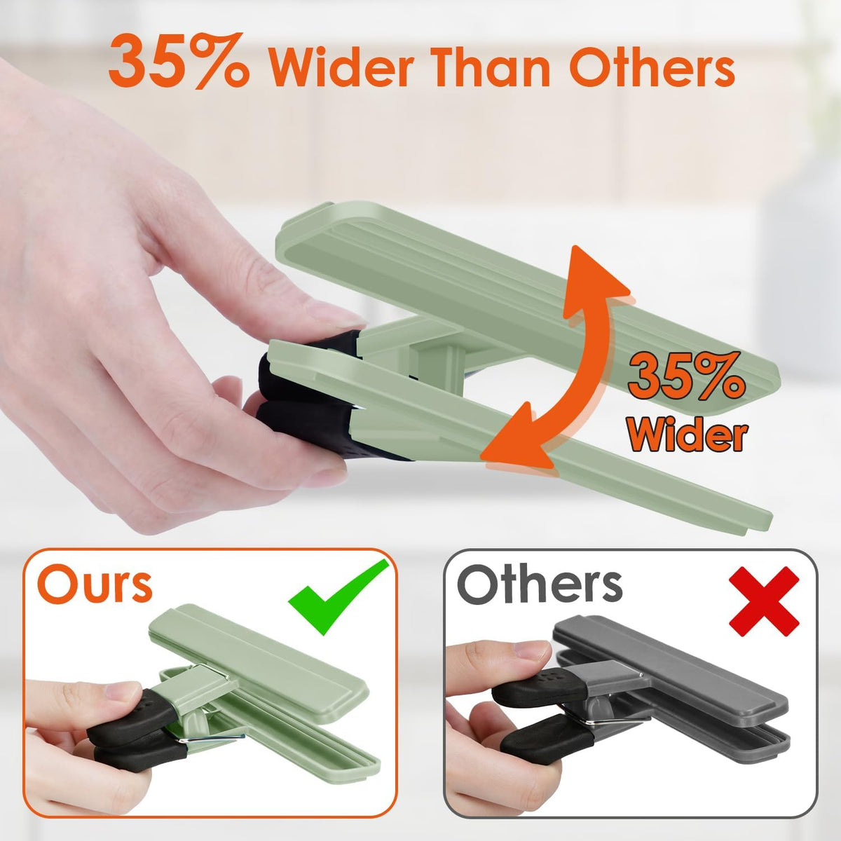 TACGEA Chip Clips, 8 Pack Bag Clips, Upgrade Wide-Open, for Food Storage
