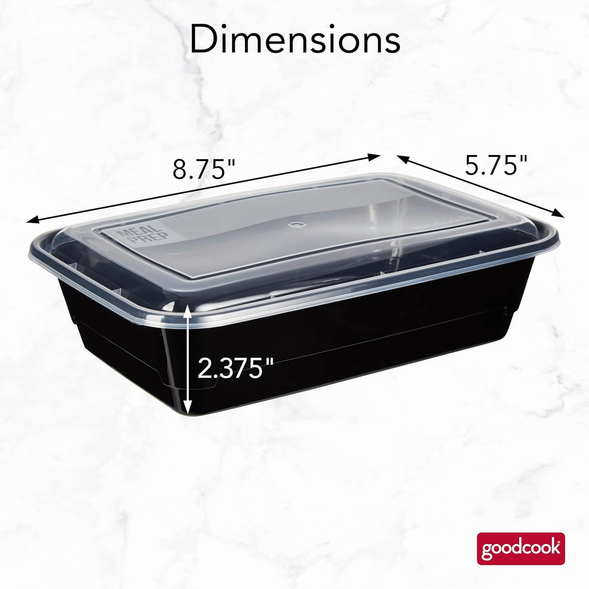 GoodCook Meal Prep Containers, Single Compartment 10-Pack