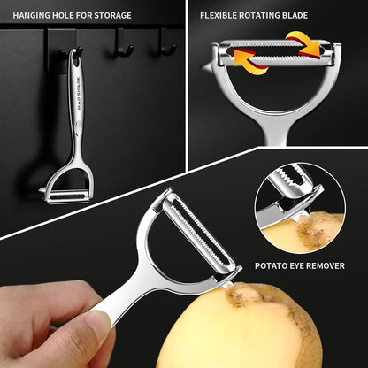 MAD SHARK Vegetable Peeler,Ultra Sharp Y Serrated Blade Peelers for Kitchen