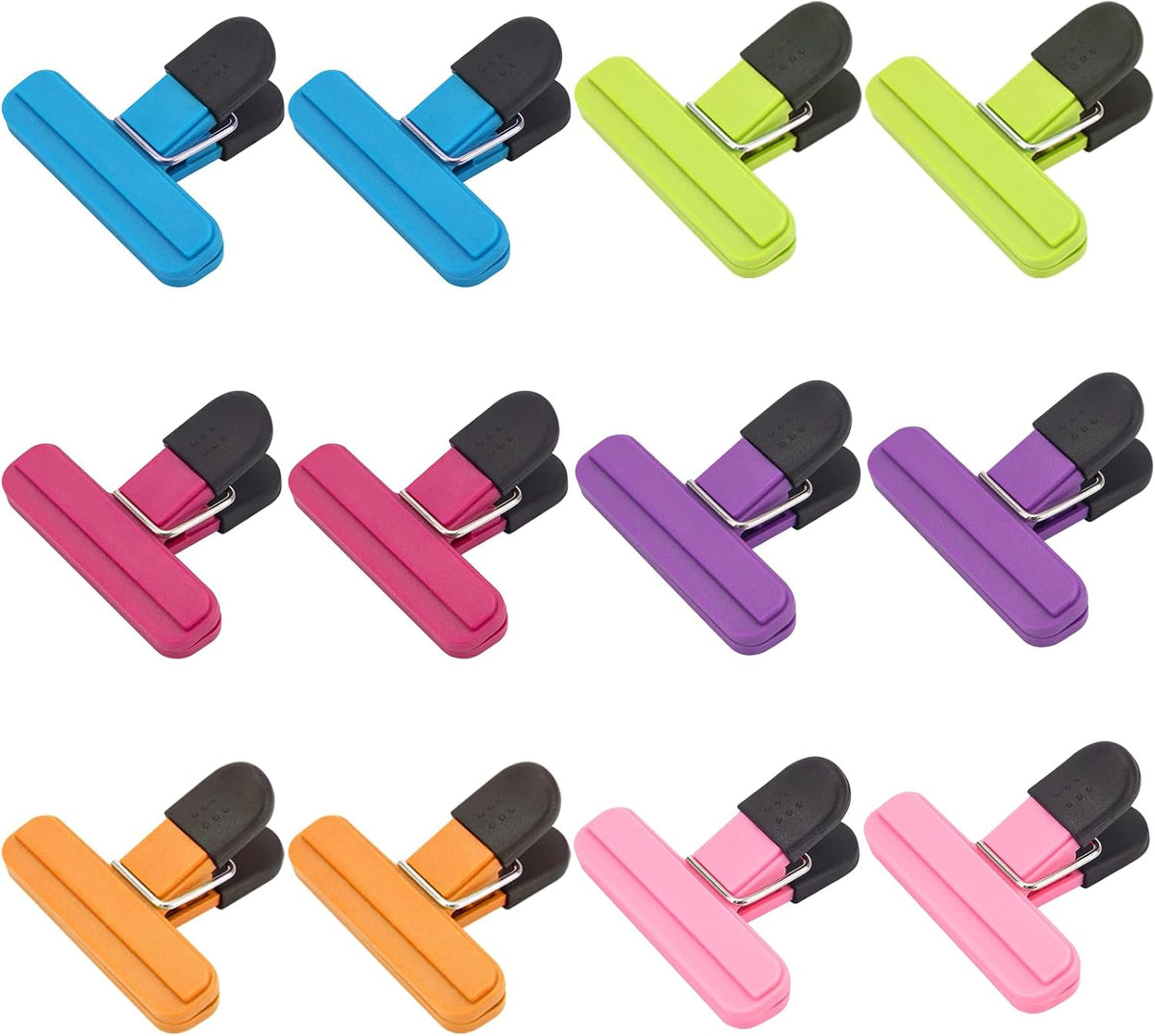 12 Pack Chip Clips, Plastic Heavy Duty Seal Grips, 3 x 2.5 Inch