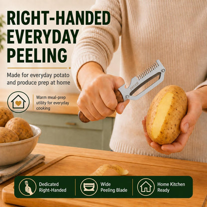 Vegetable Peeler With Wooden Handle, Stainless Steel Wide Blade Potato and Carrot Peeler, 3-in-1 Veggie Peeler With Scallion Shredder and Bottle Opener for Kitchen, Camping and Travel 2026 Upgrade