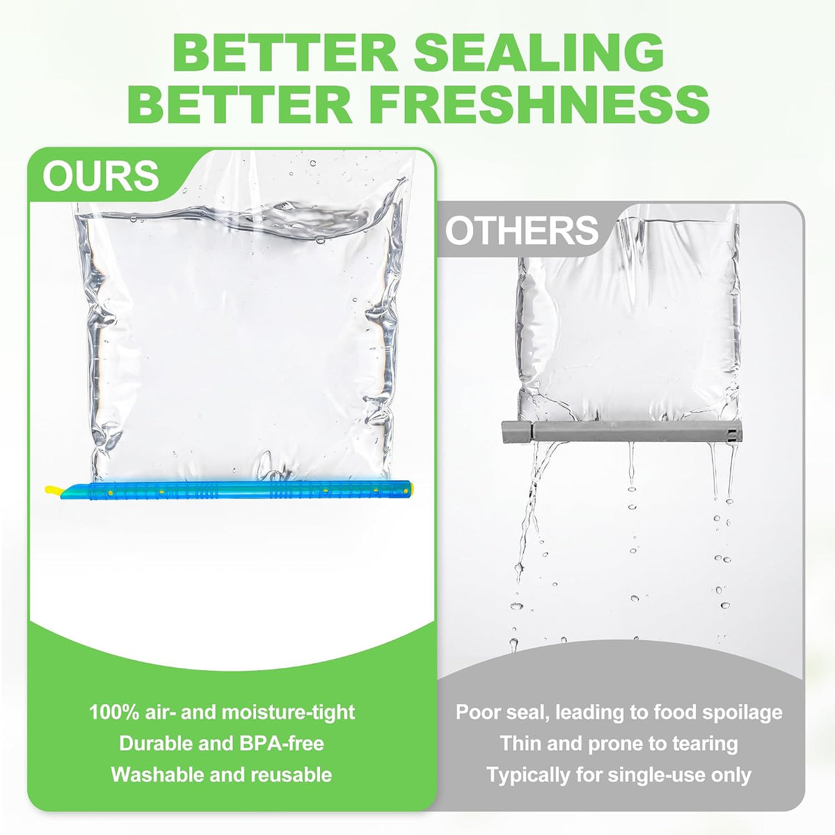22 Pack Food Bag Sealer Sticks, Reusable Chip Bag Clips, Plastic ZOXILEN