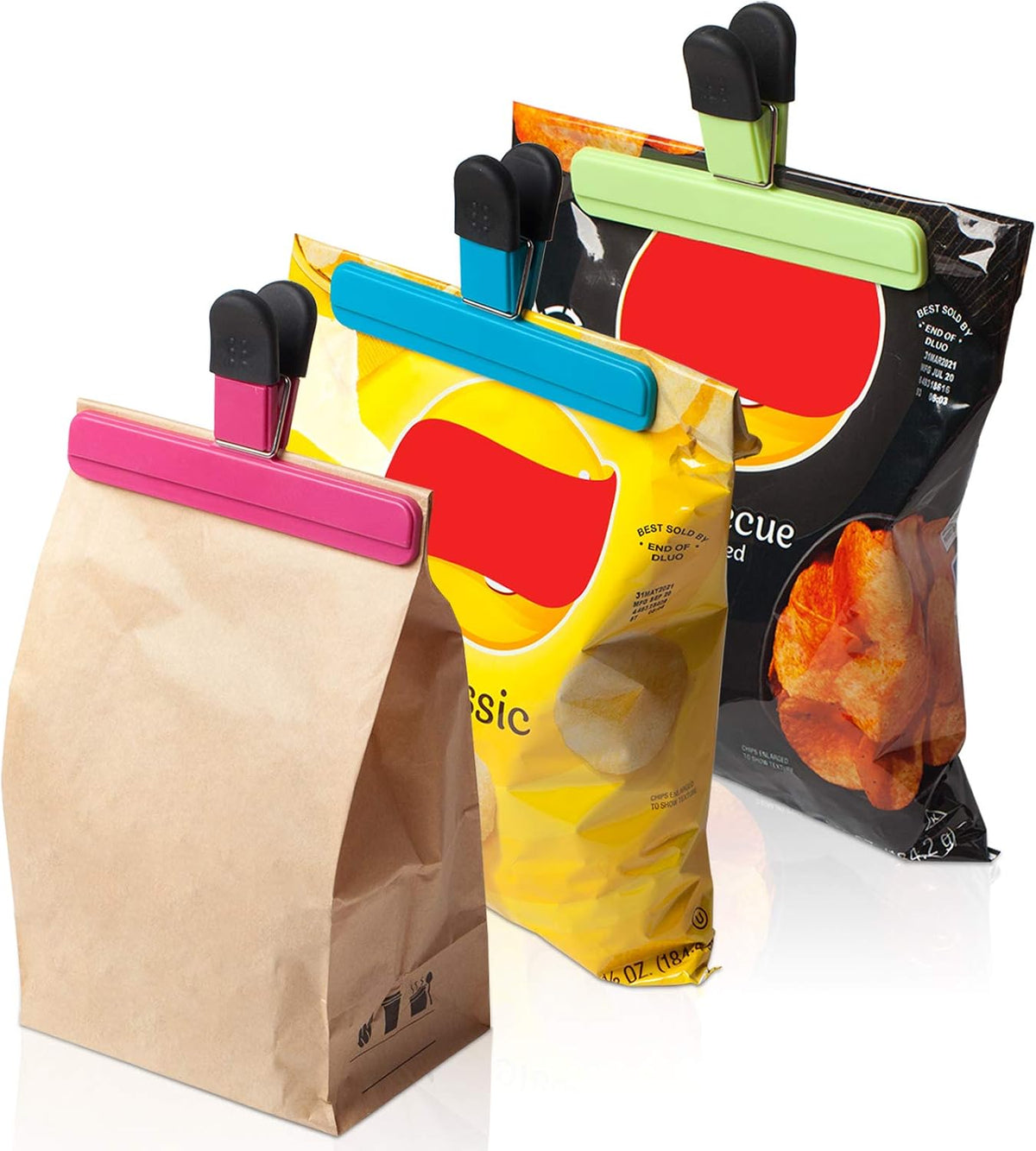 6 Pack Large Chip Bag Clips, 6x3.5 Inch Food Snack Bag Clips Ninth Five