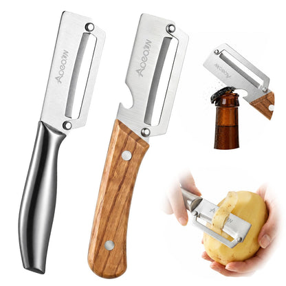 2 PCS Multifunctional Vegetable Peeler, 3-in-1 Stainless Steel Peeler Knife