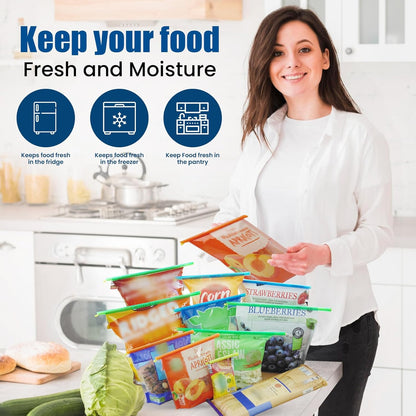 21-Sticks Bag Sealer Stick, 5 Diffrent Sizes, Chip Clips, Stay Fresh Bag Sealer Sticks, Keeps Food Bags Airtight Watertight & Food Fresh Longer