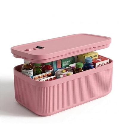 Medicine Lock Box with Combination Lock, 2L Lockable Storage Box for Medication, Pills & First Aid Supplies, Box with Lock for Home, Fridge, Dorm, Office, Snacks, Phones