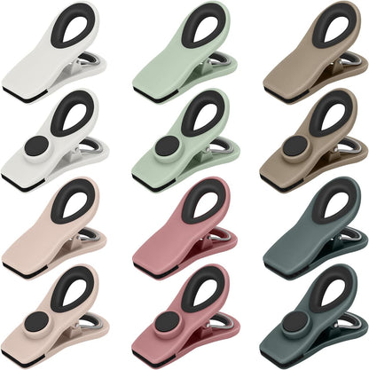 TACGEA Chip Clips, Magnetic Bag Clips for Food Storage, 12 Pack, Neutral