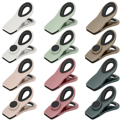 TACGEA Chip Clips, Magnetic Chip Bag Clips for Food Storage, 12 Pack, Gray