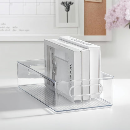 iDesign Stackable Fridge Bin, Clear, Set of 2