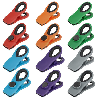 TACGEA Chip Clips, Magnetic Chip Bag Clips for Food Storage, 12 Pack, Black