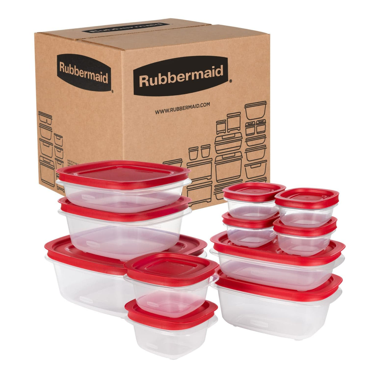 Rubbermaid EasyStore Large Containers, 18-Piece Set, Food Storage Containers with Lids