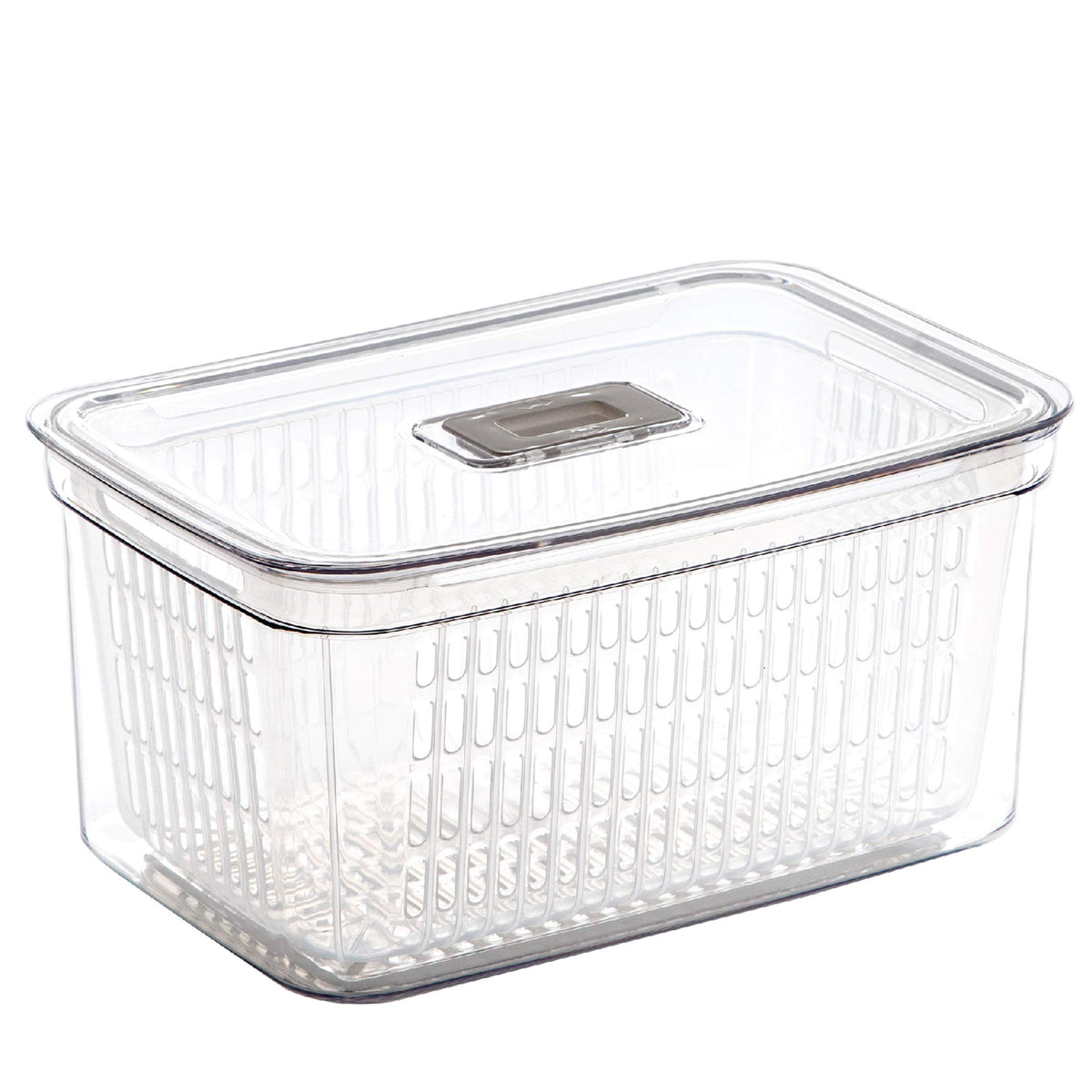 BINO | Produce Saver - 15.2 Cup/3.6L | Fridge Storage Containers for Fruits and Vegetables | Vegetable Storage with Adjustable Air Vent, Removable Basket | BPA-Free Fridge Organizers and Storage