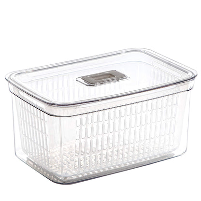 BINO | Produce Saver - 15.2 Cup/3.6L | Fridge Storage Containers for Fruits and Vegetables | Vegetable Storage with Adjustable Air Vent, Removable Basket | BPA-Free Fridge Organizers and Storage