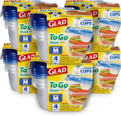 Glad GladWare Deep Dish Food Storage Containers, 64 Oz, 3 Count