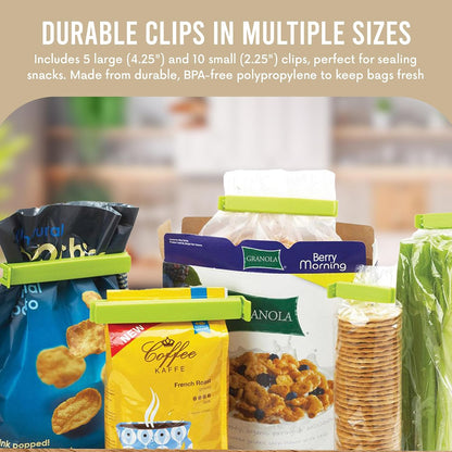 LINDEN SWEDEN Twixit! Bag Clips - Keep Food Fresh, Stop Spillage Set of 15