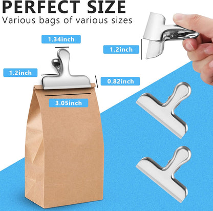 FINDMAG Bag Clips, 8 Pack Chip Clip Set for Kitchen Storage Use, Silver