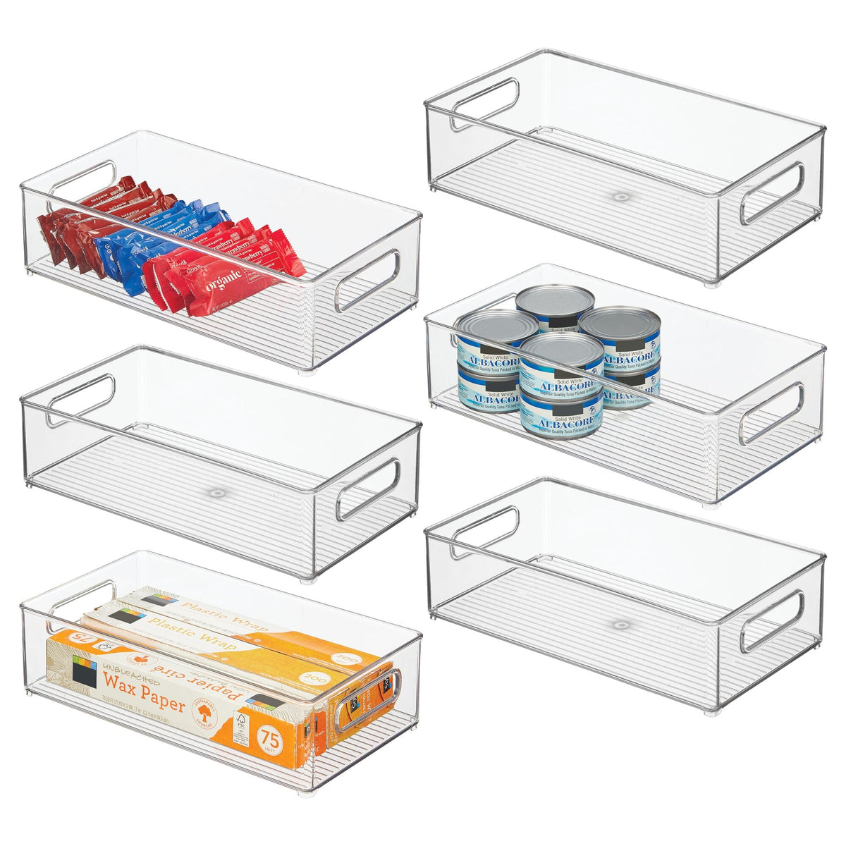 iDesign Stackable Fridge Bin, Clear, Set of 2