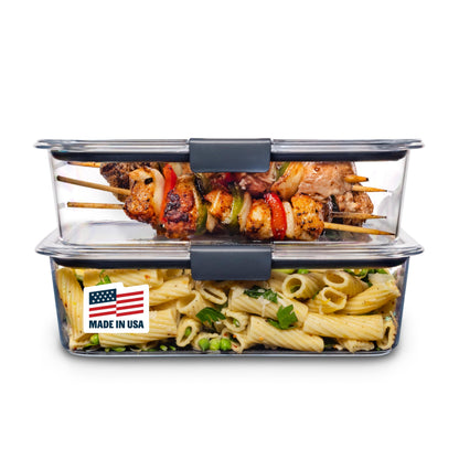 Rubbermaid Brilliance BPA-Free Food Storage Containers Multi Pack, 1.3 Cup Plastic Containers with Lids, 5 Pack, Leak Proof, Microwave & Dishwasher Safe