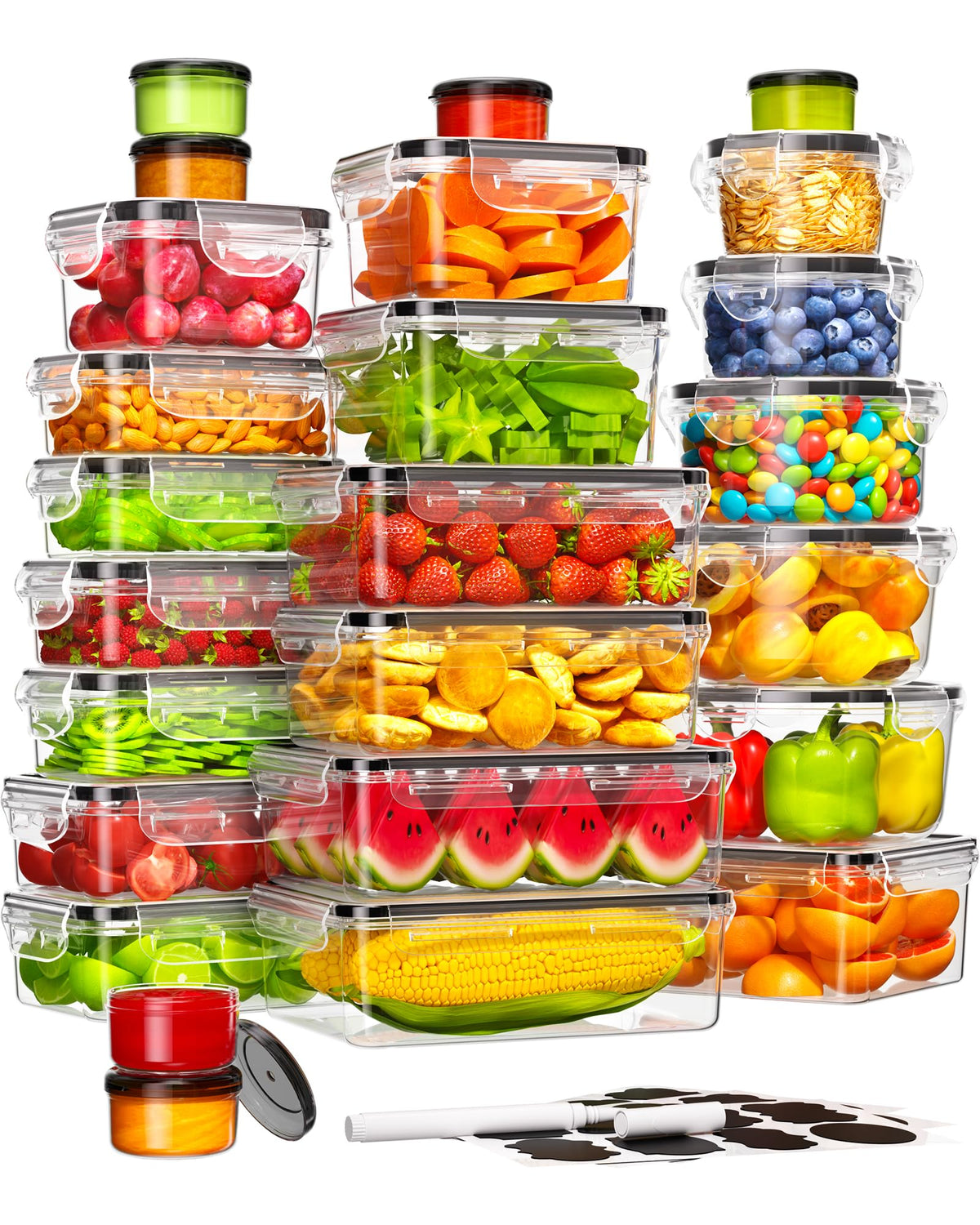 Canfanni 40 Piece Food Storage Containers with Lids, BPA-Free