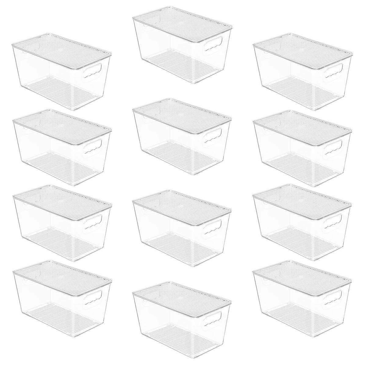 Vtopmart 6 Pack Clear Stackable Storage Bins with Lids and Handles, Large