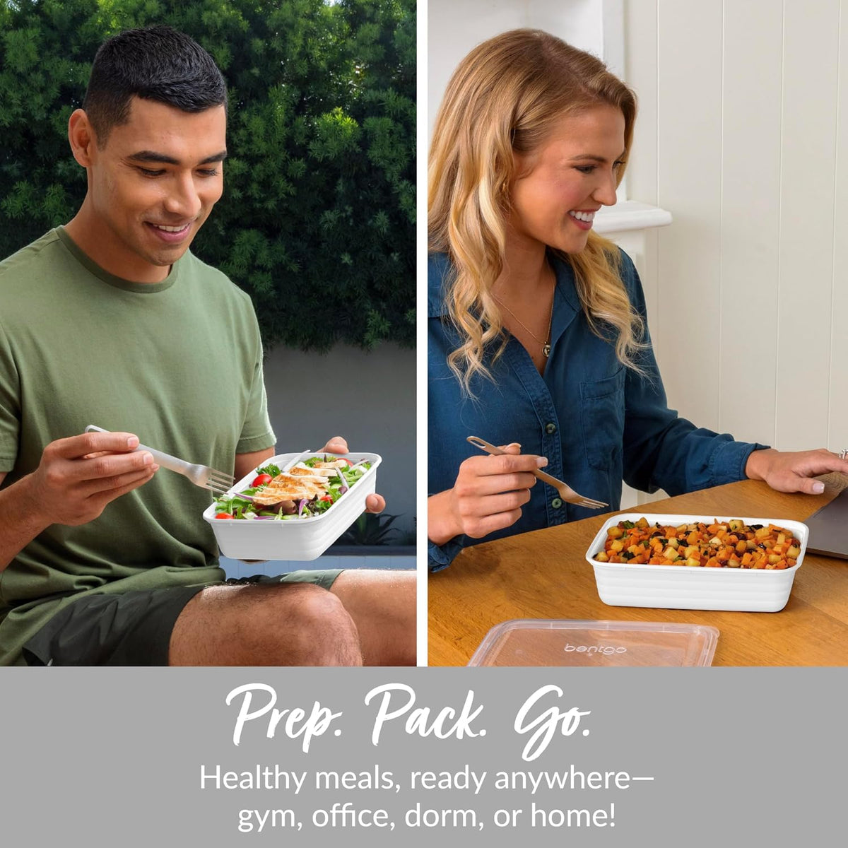 Bentgo Prep 1-Compartment Meal Prep Containers with Lids, 20 Piece Set