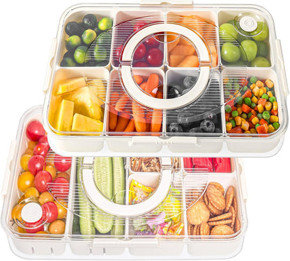 LUXEAR Snackle Box Container Dishwasher Safe Divided Serving Tray with Lid