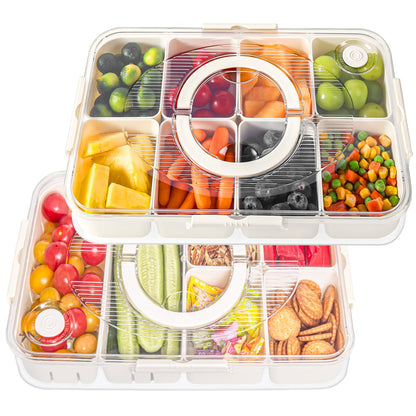 LUXEAR Snackle Box Container Dishwasher Safe Divided Serving Tray with Lid
