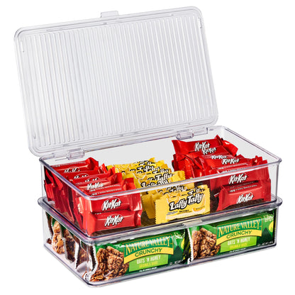 Sorbus Clear Storage Bins with Lids, Stackable Organizer (Medium)