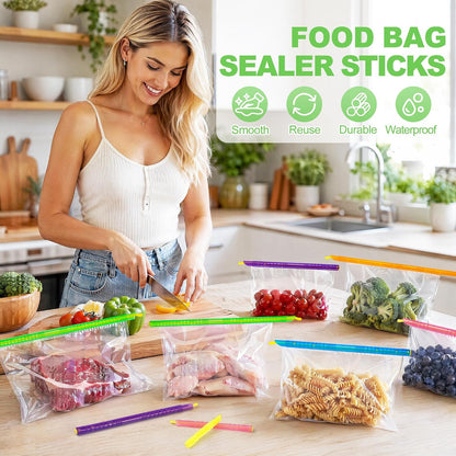 22 Pack Food Bag Sealer Sticks, Reusable Chip Bag Clips, Plastic ZOXILEN