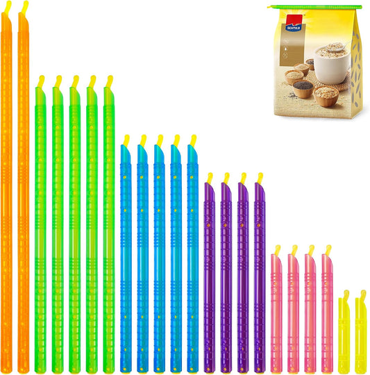 22 Pack Food Bag Sealer Sticks, Reusable Chip Bag Clips, Plastic ZOXILEN
